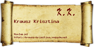Krausz Krisztina névjegykártya